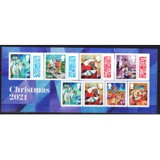 Gran Bretaña Correo 2021 Yvert 5287/94 ** Mnh Navidad Hojita