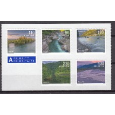 Suiza Correo 2022 Yvert 2683/87 ** Mnh Paisaje Fluvial Adhesivo