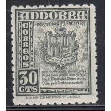 Andorra Española Sueltos 1948 Edifil 50 * Mh