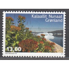 Groenlandia Correo 2014 Yvert 636 ** Mnh Paisaje con Flores