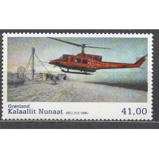 Groenlandia Correo 2014 Yvert 654 ** Mnh Helicoptero