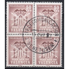 España II Centenario Valencia Edifil 2 o Usado bloque de cuatro