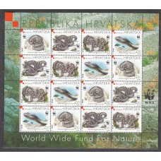 Croacia Correo 1999 Yvert 470/73 ** Mnh Minipliego WWF - Serpientes
