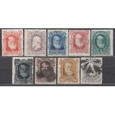 Brasil Correo 1878 Yvert 37/44+46 (*)/usado  Mng/usado Personajes