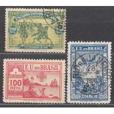 Brasil Correo 1900 Yvert 112/14 usado Barcos