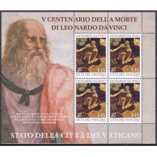 Vaticano Correo 2019 Yvert 1821 mini pliego ** Mnh Leonardo da Vinci