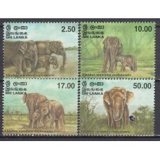 Sri-Lanka - Correo Yvert 1147/50 ** Mnh  Fauna elefantes