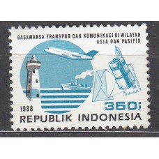 Indonesia Correo 1988 Yvert 1165 ** Mnh Avión - Faro - Barco