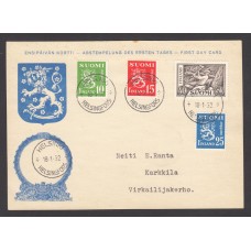 Finlandia Tarjetas Maximas Yvert 384/7 - Matasello Helsinki 1952