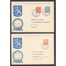 Finlandia Tarjetas Maximas Yvert 413A 414A 415A - Matasello Helsinki 1953