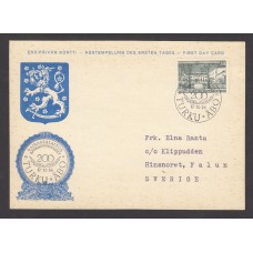 Finlandia Tarjetas Maximas Yvert 452 - Matasello Turku 1956