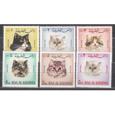 Arabia Sud Este (Ras Al Khaima) Correo Yvert 35+A,4 ** Mnh Fauna - Gatos