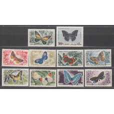 Libano Correo Yvert 332/341 ** Mnh Fauna - Mariposas