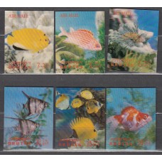 Bhutan Correo Yvert 212/14+A,43/45 ** Mnh Fauna - Peces