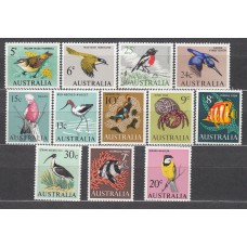 Australia Correo 1966-70 Yvert 323+324/34 ** Mnh Completo Fauna - Aves