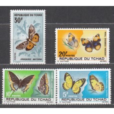 Tchad Correo Yvert 137/40 ** Mnh Fauna - Mariposas