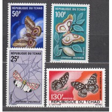 Tchad Correo Yvert 157/160 ** Mnh Fauna - Mariposas