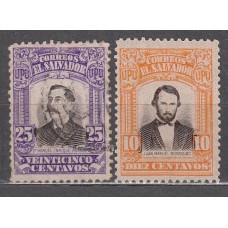 Salvador Correo 1913-14 Yvert 375/76 usado  Personajes