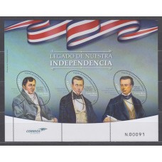 Costa Rica Hojas Yvert 88 ** Mnh Legado Independencia - Personajes