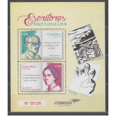 Costa Rica Hojas Yvert 95 ** Mnh Escritores - Personajes