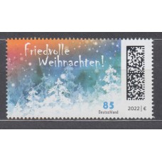 Alemania Federal Correo 2022 Yvert 3509 ** Mnh Navidad en Paz