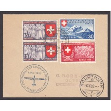 Suiza Cartas Yvert 320/322 Matasello vuelo especial 1939 Zurich