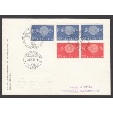Suiza Cartas Yvert 666/667 Matasello Globo Tema Europa 1961