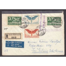 Suiza Cartas Yvert Aereo 11 - Rarisimo censura militar Las Palmas 1920