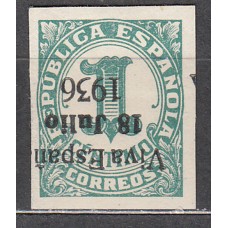 Locales Patriótios Santa Cruz de Tenerife 1937 Edifil 37ahi ** Mnh Sobrecarga Invertida J de Julio más corta