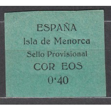 Menorca (Baleares) 1939 Sellos Provisionales Edifil 1hea ** Mnh Falta la 2ª R de Correos
