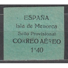 Menorca (Baleares) 1939 Sellos Provisionales Edifil 2he * Mh Primera R de Correo y R de Aereo mas estrechas