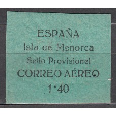 Menorca (Baleares) 1939 Sellos Provisionales Edifil 2hec ** Mnh e en lugar de a (Provisionel)