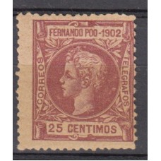 Fernando Poo Sueltos 1902 Edifil 112 * Mh