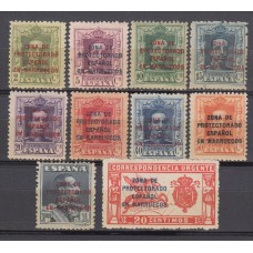 Marruecos Correo 1923 Edifil 81/90 **/* Mh 86/8 * Mh