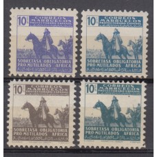 Marruecos Beneficencia 1943 Edifil 22/25 ** Mnh