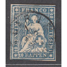 Suiza Correo 1854-62 Yvert 27 usado