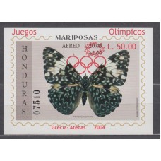 Honduras Hojas Yvert 75 ** Mnh Juegos Olimpicos de Atenas - Deportes - Fauna - Mariposas