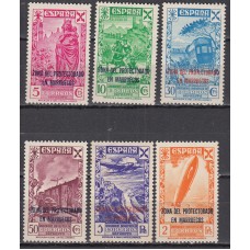 Marruecos Beneficencia 1943 Edifil 26/31 ** Mnh 30 (*) Mng