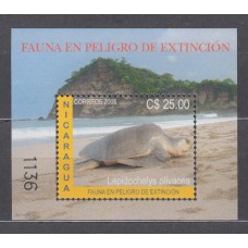 Nicaragua Hojas Yvert 315 ** Mnh Fauna - Reptiles - Tortuga