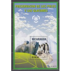 Nicaragua Hojas Yvert 318 ** Mnh Preservación de los Polos y Glaciales - Fauna