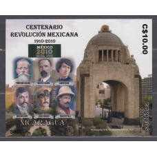 Nicaragua Hojas Yvert 320 ** Mnh Centenario de la Revolución Mexicana