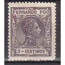 Fernando Poo Sueltos 1907 Edifil 154 * Mh