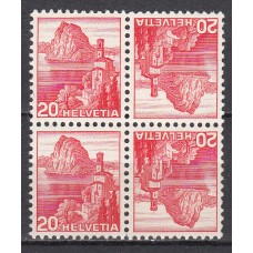 Suiza Correo 1938 Yvert 312b ** Mnh Tete-beche en Bloque