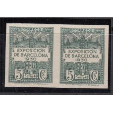 Barcelona Variedades 1929 Edifil 4efs ** Mnh en Pareja - Falta el color del Fondo sin dentar