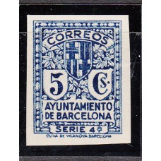 Barcelona Variedades 1932 Edifil 12ehs ** Mnh Unicolor Azul sin dentar