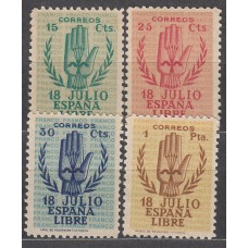 España Estado Español 1938 Edifil 851/4 ** Mnh  851 Manchas del Tiempo