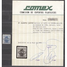 España Estado Español 1936 Edifil 801 ** Mnh Granada - Certificado Comex