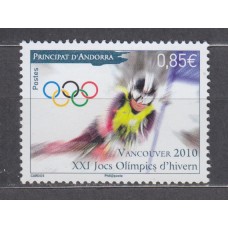 Andorra Francesa Correo 2010 Yvert 687 ** Mnh Deportes - Olimpiada de Invierno Vancouver
