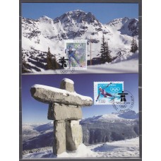 Liechtenstein - Correo 2010 Yvert 1484/85 Tarjeta Postal usada - Deportes - Olimpiada de Invierno Vancouver