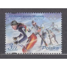 Polonia Correo 2010 Yvert 4192 ** Mnh Deportes - Olimpiada Invierno Vancouver